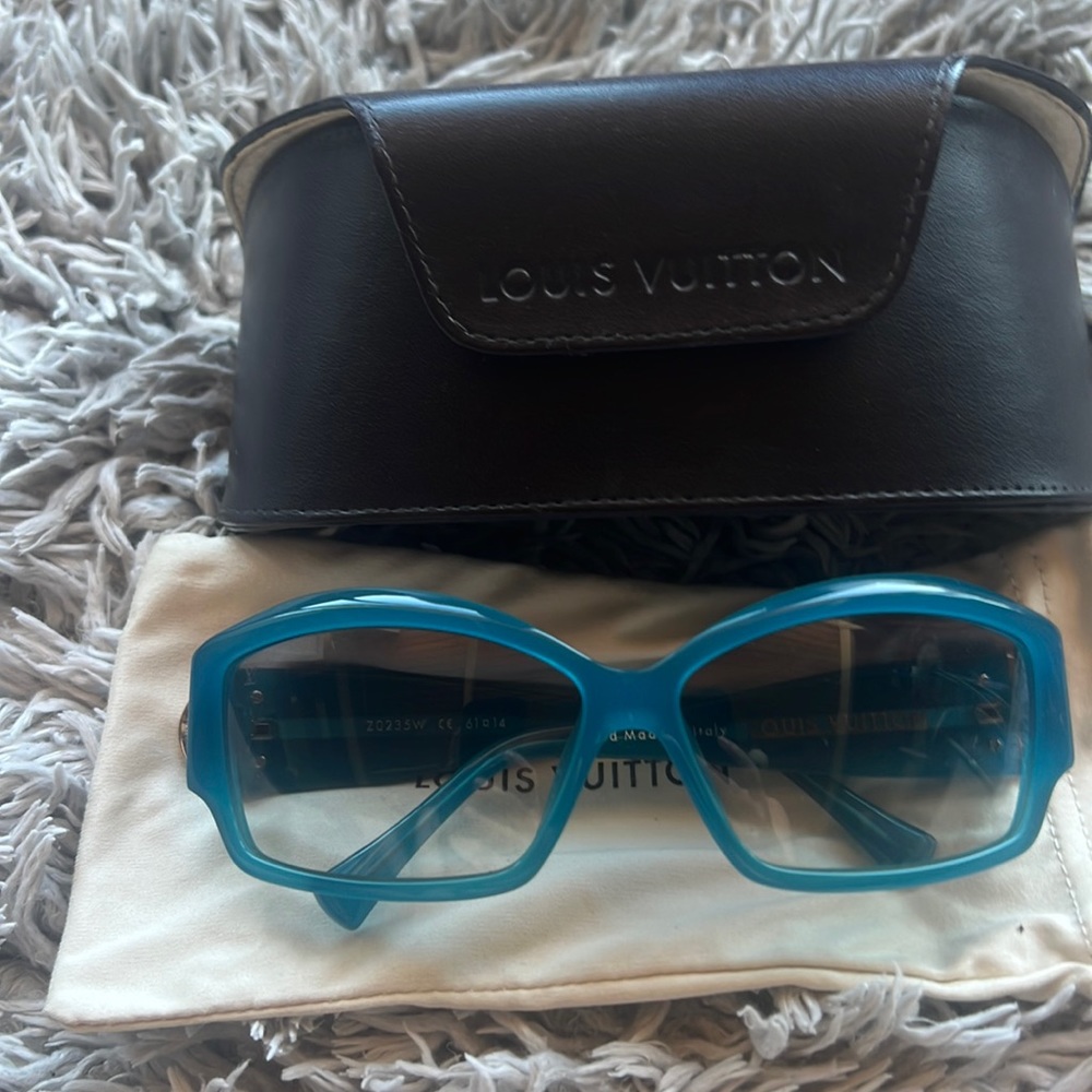 Authentic Louis Vuitton blue sunglasses , only worn twice